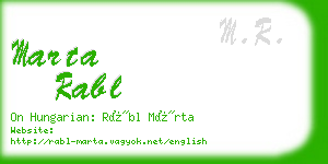 marta rabl business card